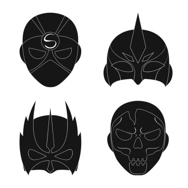Kahraman ve maske logo vektör tasarımı. Kahraman topluluğu ve hisse senedi için süper kahraman vektör simgesi.