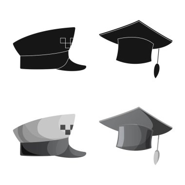 İşareti şapkalar ve Kapak tasarımını vektör. Şapkalar ve aksesuar hisse senedi vektör çizim koleksiyonu.