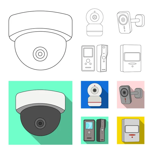 Isolated object of cctv and camera symbol. Collection of cctv and system vector icon for stock. — Stock Vector