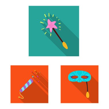 Parti ve Doğum günü simge vektör Illustration. Parti ve kutlama hisse senedi vektör çizim seti.