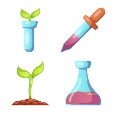 Vektör tasarımı genetik ve bitki logosu. Dizi genetik ve biyoteknoloji vektör simge stok için.