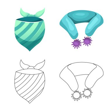 Eşarp ve şal simge vektör tasarımı. Web için hisse senedi sembolü eşarp ve aksesuar koleksiyonu.