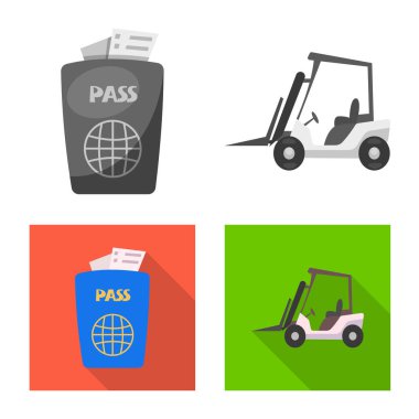 Havaalanı ve uçak simge vektör Illustration. Havaalanı ve uçak hisse senedi vektör çizim seti.