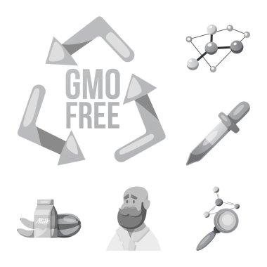 Genetik izole nesnesini ve bitki sembolü. Dizi genetik ve biyoteknoloji vektör simge stok için.