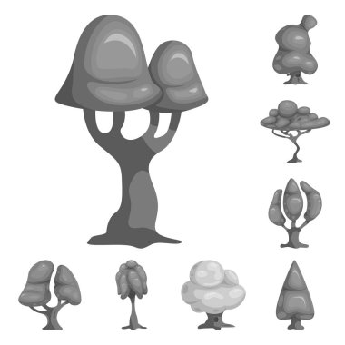 Ağaç ve doğa işareti vektör Illustration. Ağaç ve taç hisse senedi simgesi için web topluluğu.