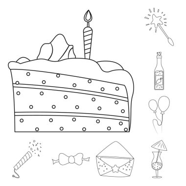 Parti ve Doğum günü sembolü yalıtılmış nesne. Hisse senedi için kutlama ve parti vektör simge topluluğu.