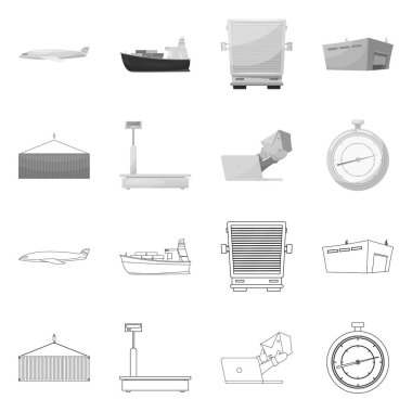 Yalıtılmış nesne mal ve kargo logo. Ürünler ve web için ambar hisse senedi simgesi.