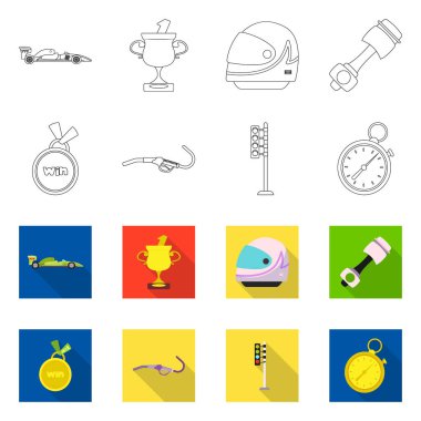 Araba ve ralli logosu yalıtılmış nesne. Araba ve yarış hisse senedi simgesi web için kümesi.