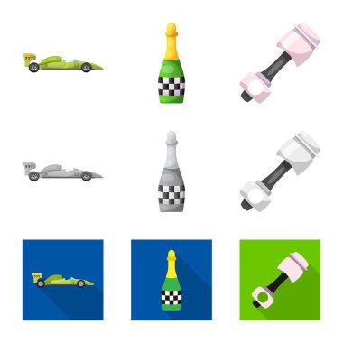 Araba ve ralli logo vektör tasarımı. Araba ve yarış hisse senedi simgesi web için kümesi.