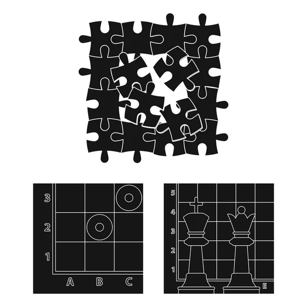 Ícones de jogo de tabuleiro preto na coleção de conjuntos para design. Jogo e entretenimento símbolo vetorial ilustração web stock . —  Vetores de Stock