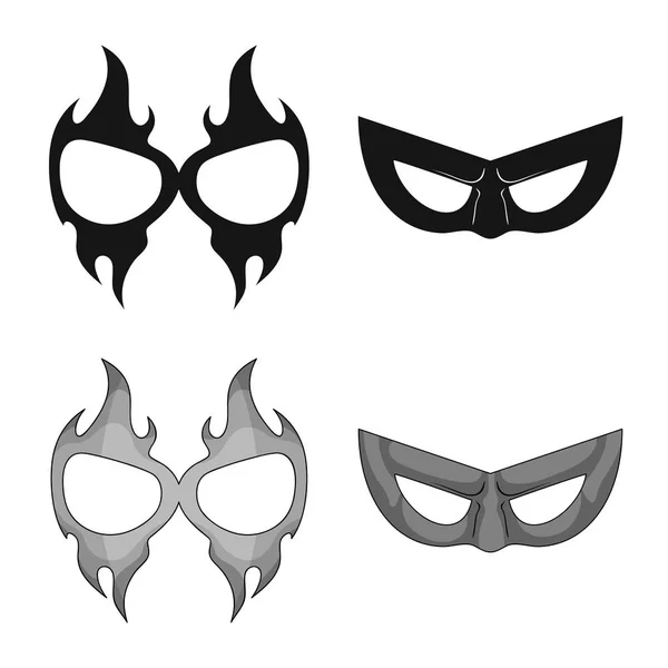 ベクトル ヒーローとマスクのサインのイラスト。Web のヒーローやスーパー ヒーローのストック シンボルのコレクション. — ストックベクタ