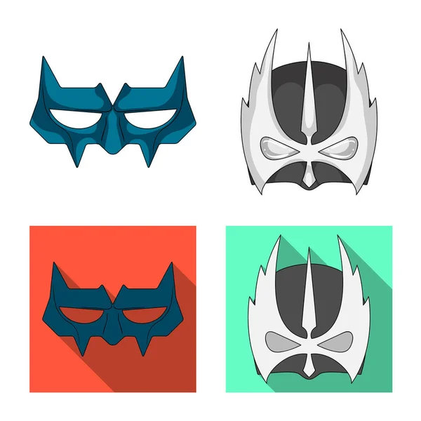 Vector design of hero and mask sign. Collection of hero and superhero stock symbol for web. — Stock Vector