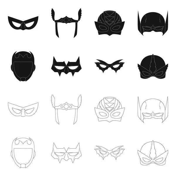 Ilustración vectorial del signo héroe y máscara. Conjunto de héroe y superhéroe stock vector ilustración . — Archivo Imágenes Vectoriales