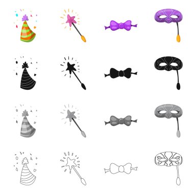 Parti ve Doğum günü simge vektör Illustration. Hisse senedi için kutlama ve parti vektör simge kümesi.