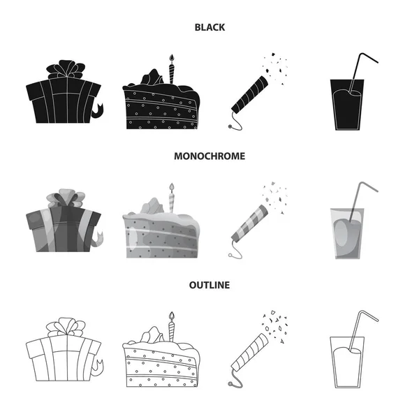 Illustrazione vettoriale dell'icona della festa e del compleanno. Raccolta dell'icona del partito e del vettore di celebrazione per le azione . — Vettoriale Stock