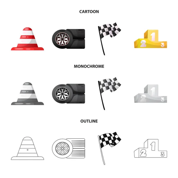 Design de vetor de carro e ícone de rali. Coleção de carro e símbolo de estoque de corrida para web . — Vetor de Stock