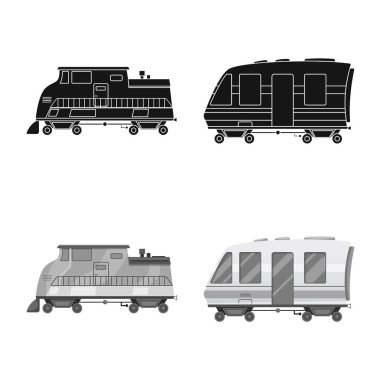 Tren ve İstasyonu simgesi yalıtılmış nesne. Tren ve bilet hisse senedi simgesi için web topluluğu.