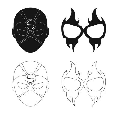 Kahraman ve maske logo vektör Illustration. Kahraman ve süper kahraman hisse senedi simgesi için web topluluğu.
