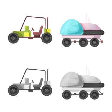 Mars ve uzay logo vektör tasarımı. Mars ve hisse senedi için gezegen vektör simge kümesi.