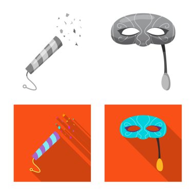 Parti ve Doğum günü simge vektör Illustration. Web için kutlama ve parti hisse senedi simgesi kümesi.