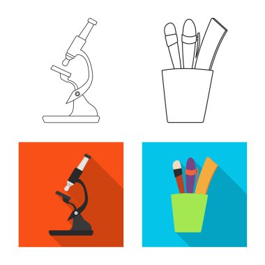 Eğitim ve öğrenme simge vektör çizimi. Eğitim ve okul hisse senedi simgesi için web topluluğu.