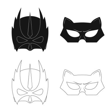 Kahraman ve maske simgesinin vektör resmi. Kahraman ve süper kahraman hisse senedi simgesi için web topluluğu.