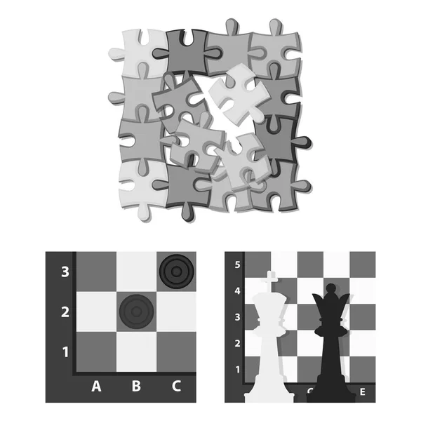 Επιτραπέζιο παιχνίδι μονόχρωμες εικόνες set συλλογής για το σχεδιασμό. Παιχνίδι και ψυχαγωγία σύμβολο μετοχής web εικονογράφηση διάνυσμα. — Διανυσματικό Αρχείο