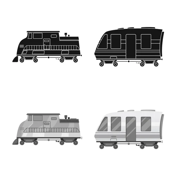 Oggetto isolato di icona treno e stazione. Raccolta del simbolo del treno e dello stock di biglietti per il web . — Vettoriale Stock