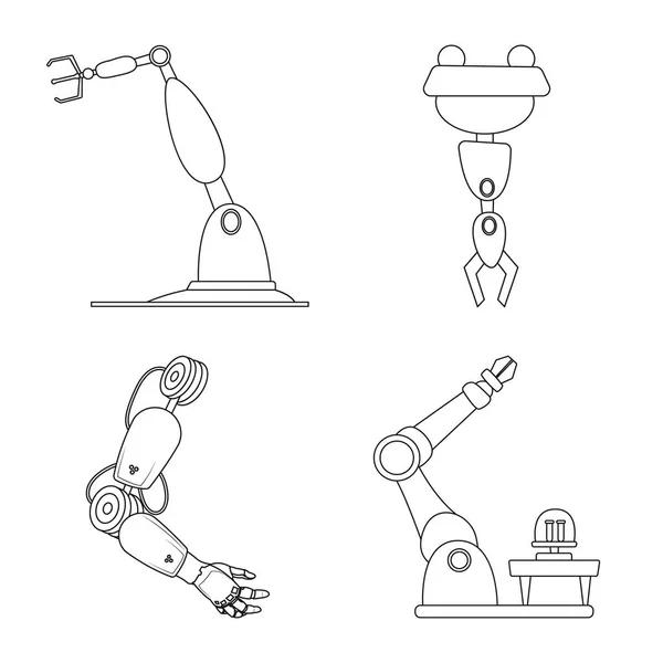 Διάνυσμα σχεδιασμός του ρομπότ και εργοστάσιο εικονίδιο. Συλλογή των ρομπότ και χώρο εικονογράφηση διάνυσμα απόθεμα. — Διανυσματικό Αρχείο