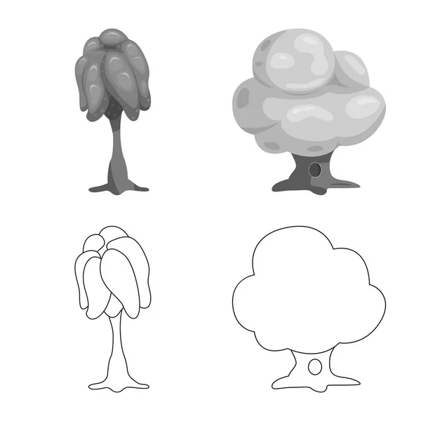 Vektorillustration av ikonen träd och naturen. Uppsättning av träd och krona aktiesymbol för webben. — Stock vektor
