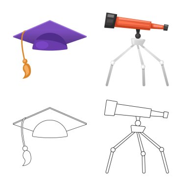 Eğitim ve öğrenme logo vektör çizimi. Eğitim ve okul hisse senedi simgesi için web topluluğu.