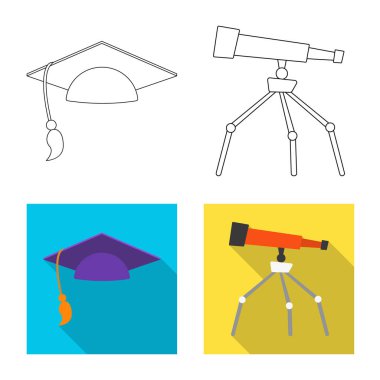 Eğitim ve öğrenme simge vektör tasarımı. Eğitim ve okul hisse senedi vektör çizim koleksiyonu.