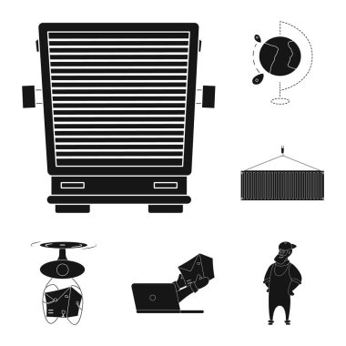 Mal ve kargo işareti vektör Illustration. Ürünler ve web için ambar hisse senedi simgesi.