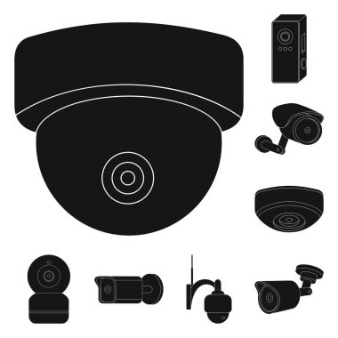 Cctv ve kamera logo vektör Illustration. Cctv ve sistem hisse senedi simgesi için web topluluğu.