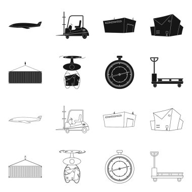 Eşya ve kargo simge vektör tasarımı. Ürünler ve ambar hisse senedi simgesi için web topluluğu.