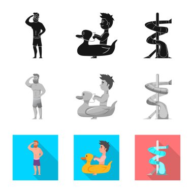 Yalıtılmış nesne havuzu ve logo yüzme. Havuzu ve etkinlik hisse senedi simgesi için web topluluğu.