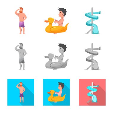 Havuzu ve yüzme simge vektör tasarımı. Havuzu ve etkinlik hisse senedi simgesi için web topluluğu.