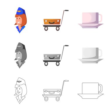 Havaalanı ve uçak logo vektör Illustration. Havaalanı ve uçak hisse senedi vektör çizim topluluğu.