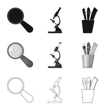 Eğitim ve öğrenme işareti vektör çizimi. Eğitim ve okul hisse senedi vektör çizim.