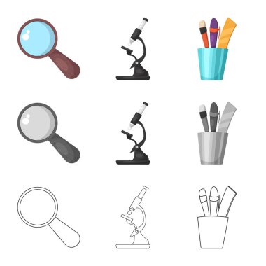 Eğitim ve öğrenme simge vektör Illustration. Eğitim ve okul vektör simgesini hissenin koleksiyonu.