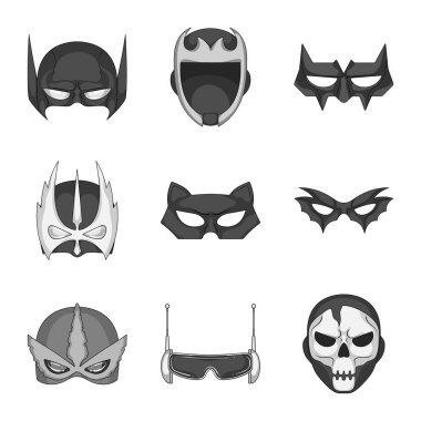 Bir kahraman ve maske işaret illüstrasyon vektör. Kahraman topluluğu ve hisse senedi için süper kahraman vektör simgesi.