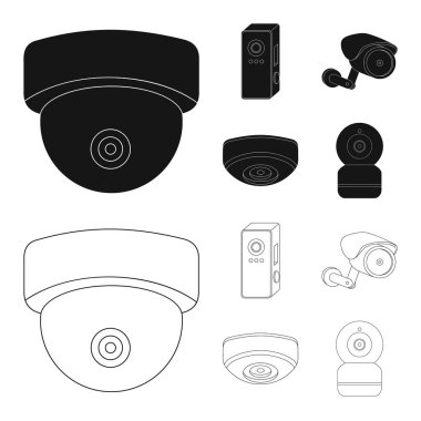 Cctv ve kamera logosu yalıtılmış nesne. Cctv ve sistem hisse senedi simgesi için web topluluğu.