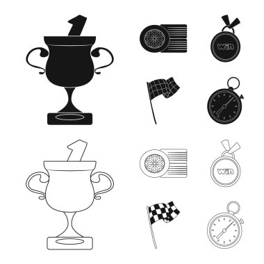 Araba ve ralli simge vektör Illustration. Araba ve yarış hisse senedi simgesi web için kümesi.