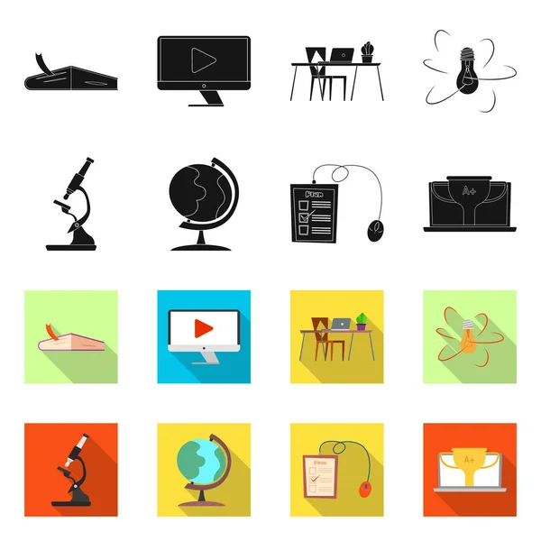 Illustration vectorielle du symbole d'éducation et d'apprentissage. Collection d'icône vectorielle de l'éducation et de l'école pour le stock . — Image vectorielle