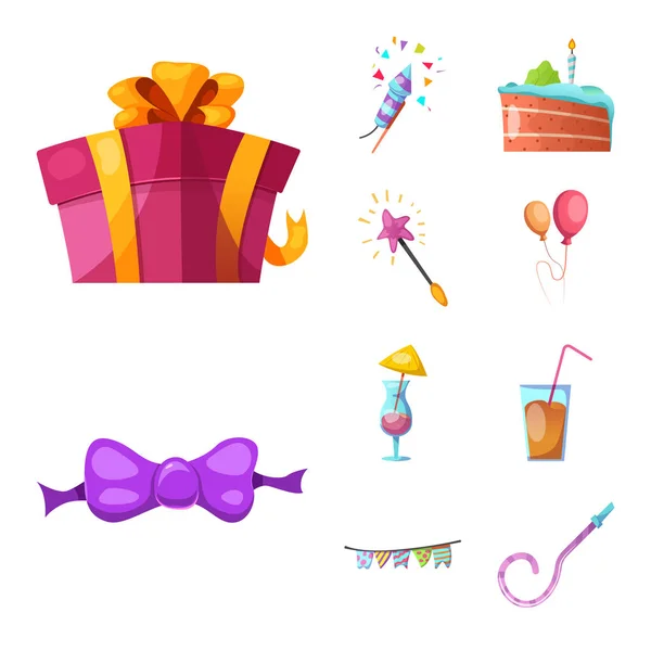 Objet isolé de fête et signe d'anniversaire. Collection de fête et icône vectorielle de célébration pour le stock . — Image vectorielle