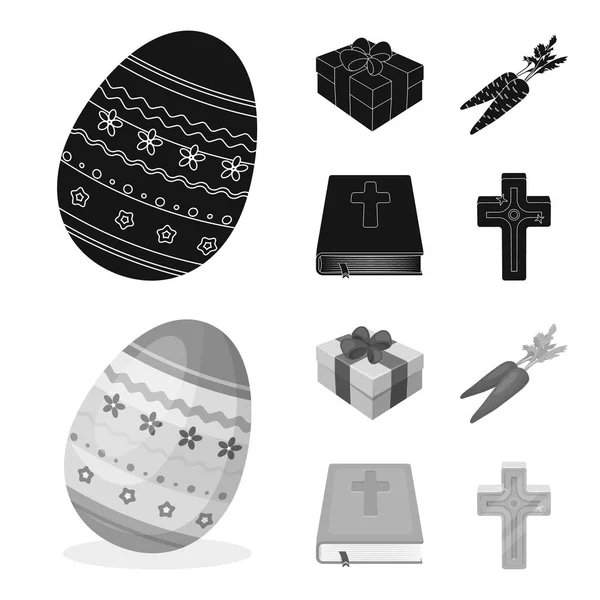 Ícones de coleção conjunto de Páscoa em preto, estilo monocromático símbolo vetorial estoque ilustração web . — Vetor de Stock