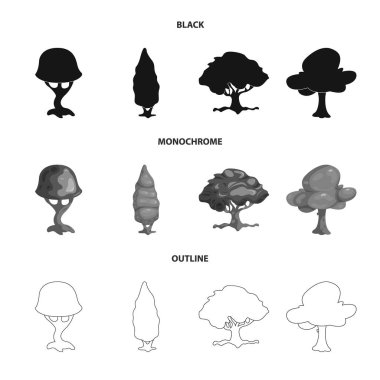 Ağaç ve doğa simge vektör Illustration. Ağaç ve taç hisse senedi simgesi için web topluluğu.