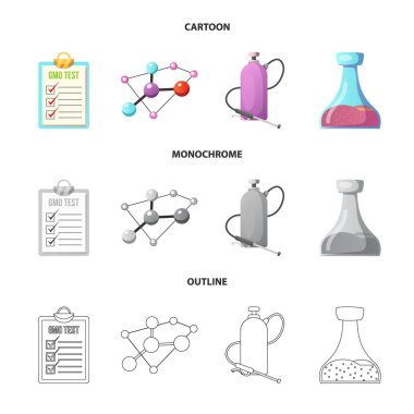 Vektör çizim genetik ve bitki simgesi. Dizi genetik ve biyoteknoloji hisse senedi vektör çizim.