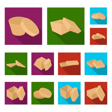 Farklı kutular set koleksiyonu tasarım için simgeleri düz. Ambalaj kutusu vektör simge stok web çizim.