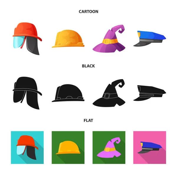 Ilustración vectorial de la cabeza y el signo de gorra. Colección de prendas para la cabeza y accesorio icono de vector para stock . — Archivo Imágenes Vectoriales